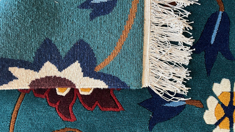 Himalaya-Blüten blau Teppich 175 x 285 cm