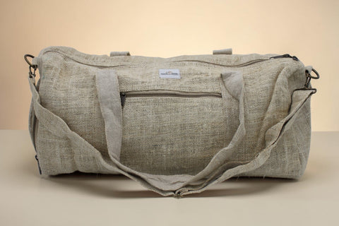 House of Nepal geräumige beige Hanf-Handtasche mit Baumwollfutter, handgefertigt in Nepal.