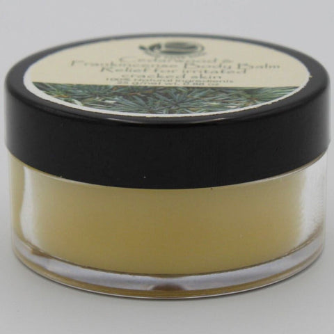 House of Nepal Cedarwood & Frankincense Body Balm for dry, irritated, cracked skin. Natural ingredients.