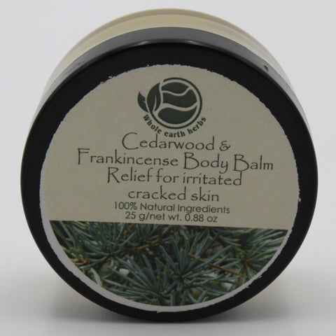House of Nepal Cedarwood & Frankincense Body Balm for dry, cracked skin. Natural ingredients, 25g.
