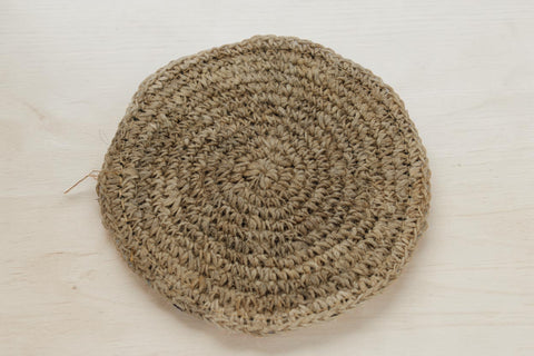 House of Nepal runde Untersetzer aus Hanf, 6er-Set, naturfarben, mit rutschfester Gummiunterseite