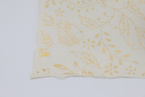 House of Nepal Lokta-Geschenkpapier mit goldenem Blumenmuster, handgefertigt, 75x49 cm