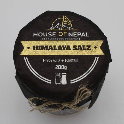 House of Nepal pink Himalayan salt, crystal, 200g, coarse grain, ideal for salt mills or baths.