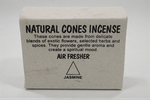 House of Nepal natürliche Räucherkegel Jasmin aus exotischen Blüten, Kräutern und Gewürzen für Meditation und Yoga.