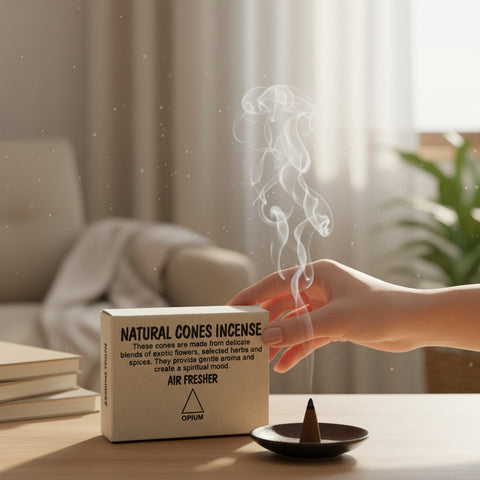 House of Nepal natürliche Räucherkegel Opium aus exotischen Blüten, Kräutern und Gewürzen für Meditation und Yoga.