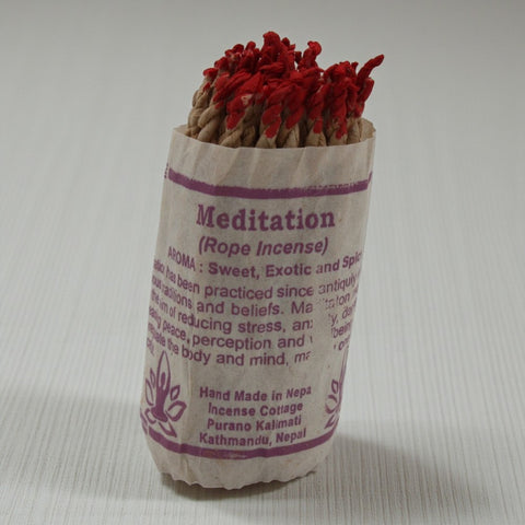 House of Nepal Räucherseil Meditation Seilräucherstäbchen mit roten Spitzen, handgefertigt in Nepal