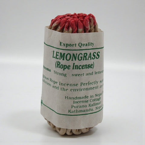 House of Nepal Räucherseil aus Zitronengras, handgefertigt, 40 Stück, 9 cm lang, für Entspannung und Wohlbefinden.