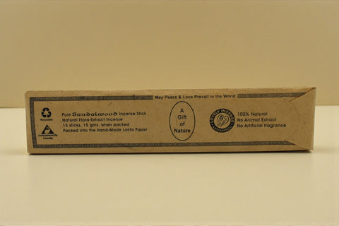 House of Nepal Sandelholz Räucherstäbchen, 15 Stück, 22 cm lang, 15 g, 45 Min. Brenndauer, natürlich, handgefertigt