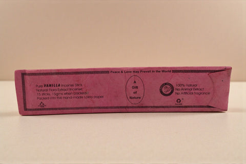 House of Nepal Räucherstäbchen Flora - Vanille, 15 Stück, handgefertigt, 100% natürlich, für Meditation und Stressabbau