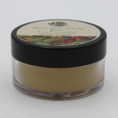 House of Nepal Wintergreen Body Balm for pain relief, a natural balm with a light fruity and herbaceous scent.